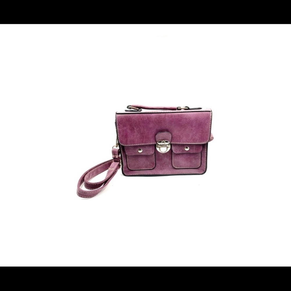 Faux leather purple purse